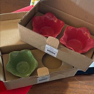 Southern Living Red Petal Bowls